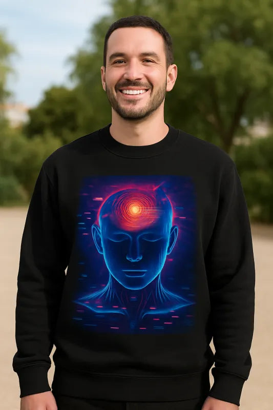 Neon Mindscape: Awaken the AI Spirit - Unisex Sweatshirt
