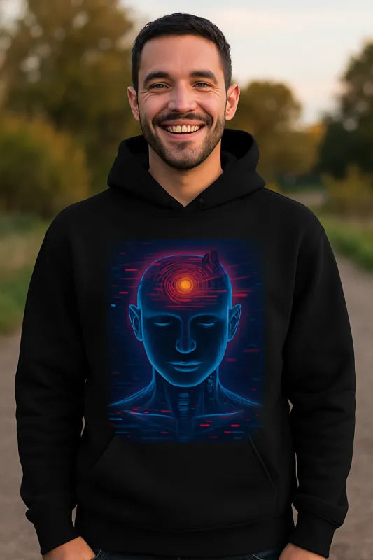 Neon Mindscape: Awaken the AI Spirit - Unisex Hoodie