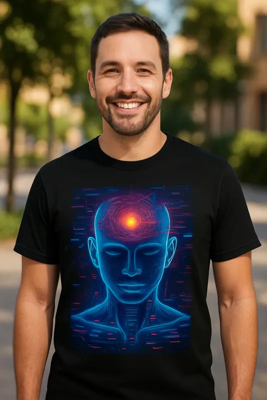 Neon Mindscape: Awaken the AI Spirit - Unisex Premium T-Shirt